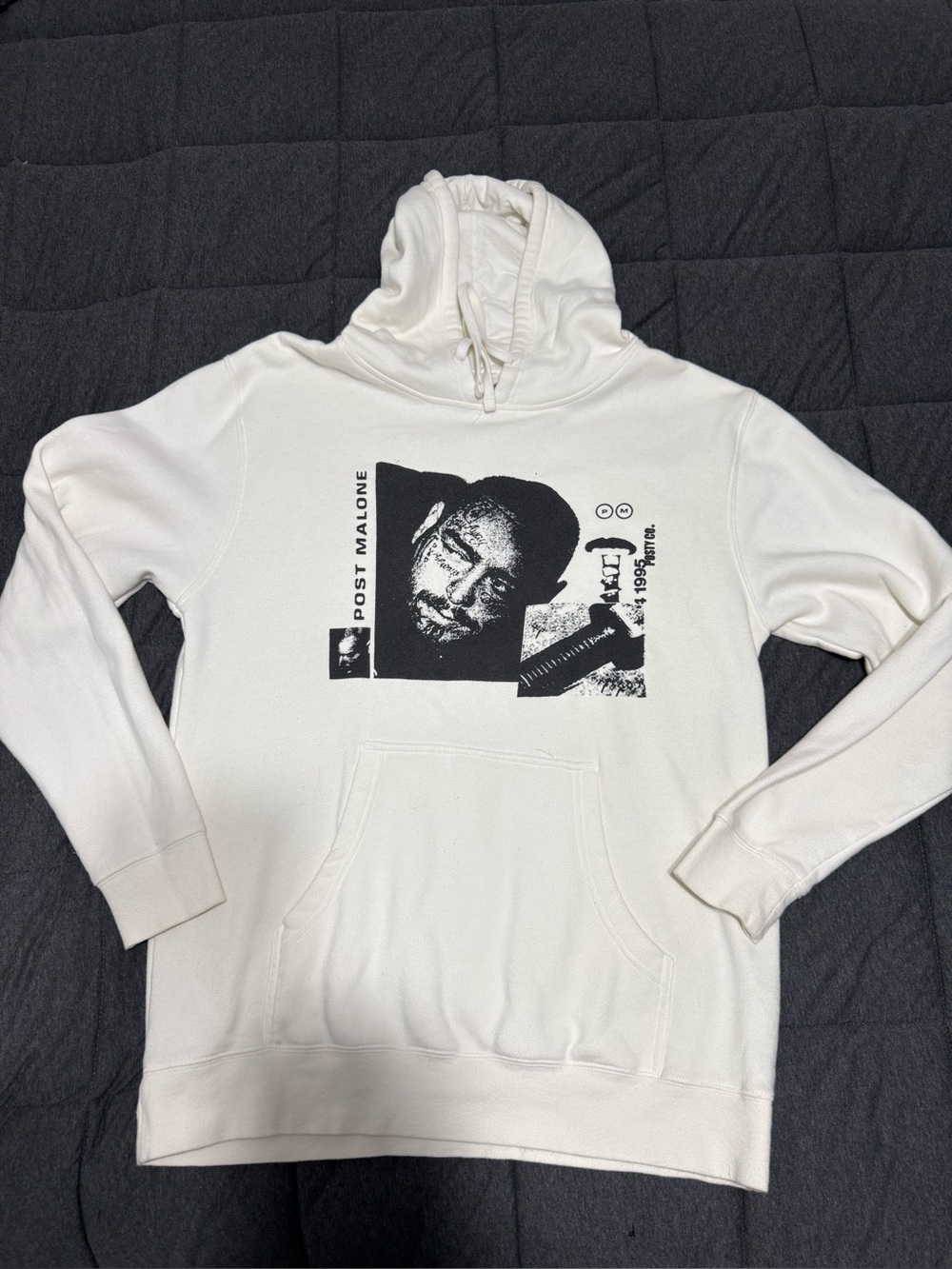 Posty Co Post Malone Graphic Portrait White Hoodie L